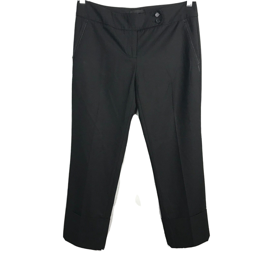 The Limited Pants Womens‎ Sz 2 Black Drew Fit Stretch Dress Cuffed Crop